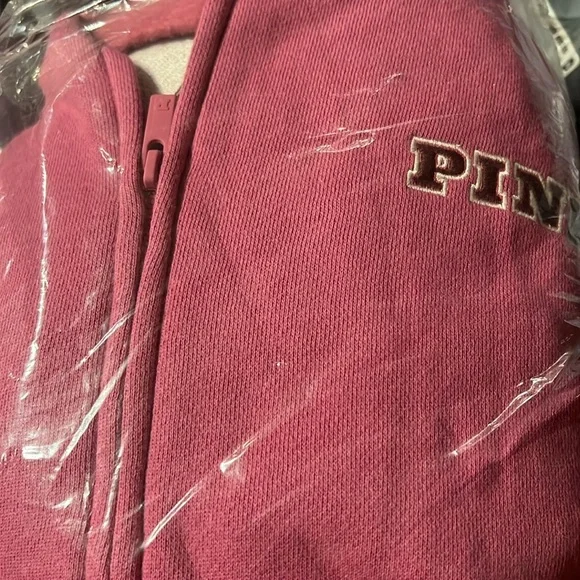 PINK Victoria Secret Ivy Fleece Campus Full Zip Hoodie - Picture 4 of 5
